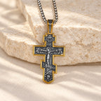 Two-Color Orthodox Crucifix Necklace with Profound Spiritual Meaning