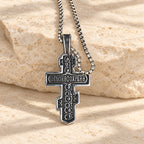 Two-Color Orthodox Crucifix Necklace with Profound Spiritual Meaning