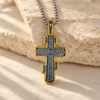 Two-Color Orthodox Crucifix Necklace with Profound Spiritual Meaning
