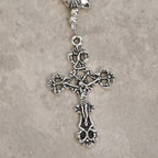 Pulsera de Cuentas con Gata Blanca y Negra "Bendición de la Virgen", Rosario Animal