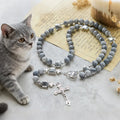 Rosario de Oración Gato Atigrado Gris: Pulsera por los Gatos Callejeros, Rosario Animal