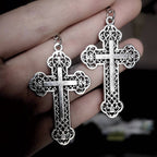 Aretes Colgantes de Cruz de Filigrana Vintage: Joyería Diaria con Carácter VIP