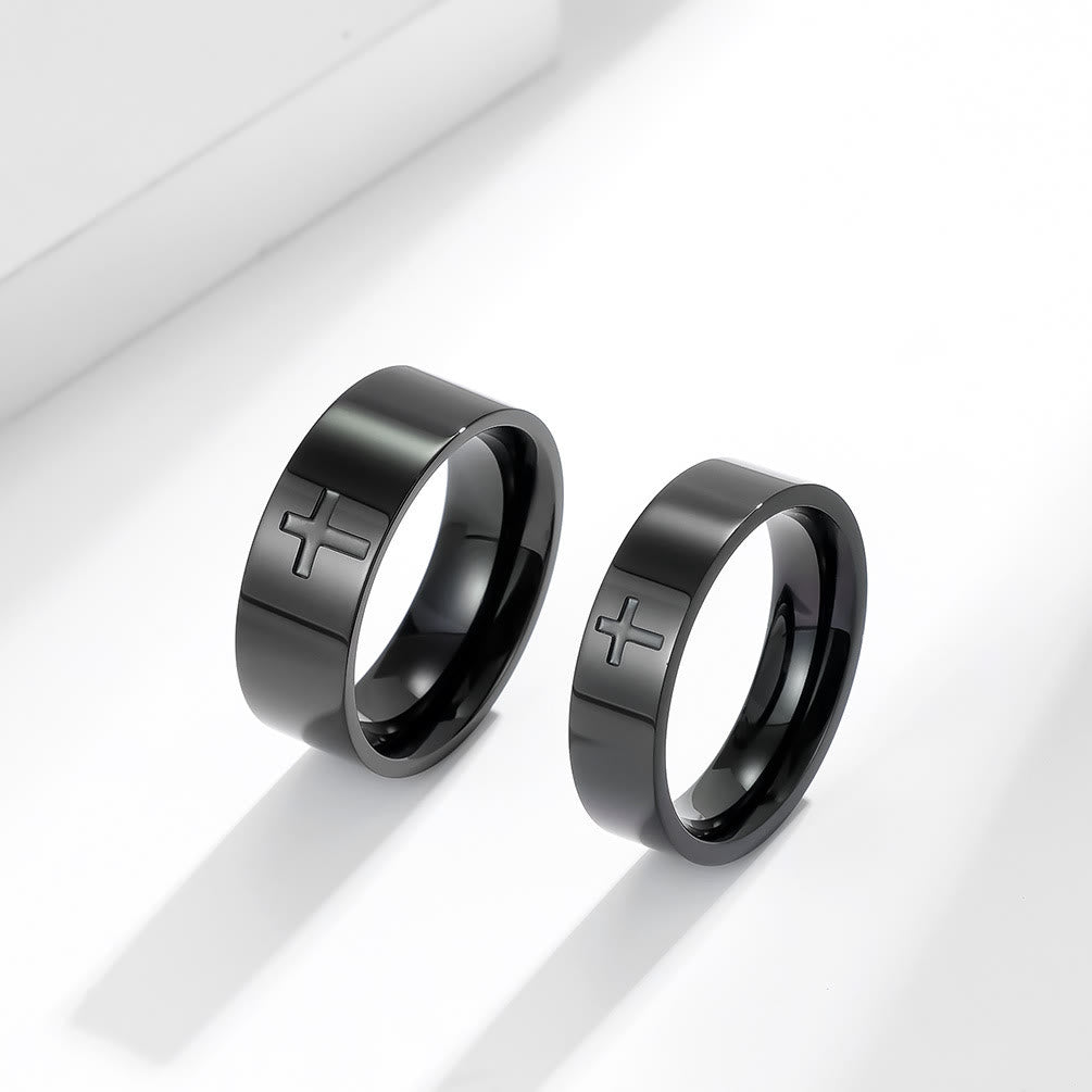 Anillos de Cruz Minimalista en Dos Colores: Moda Inspirada en la Fe