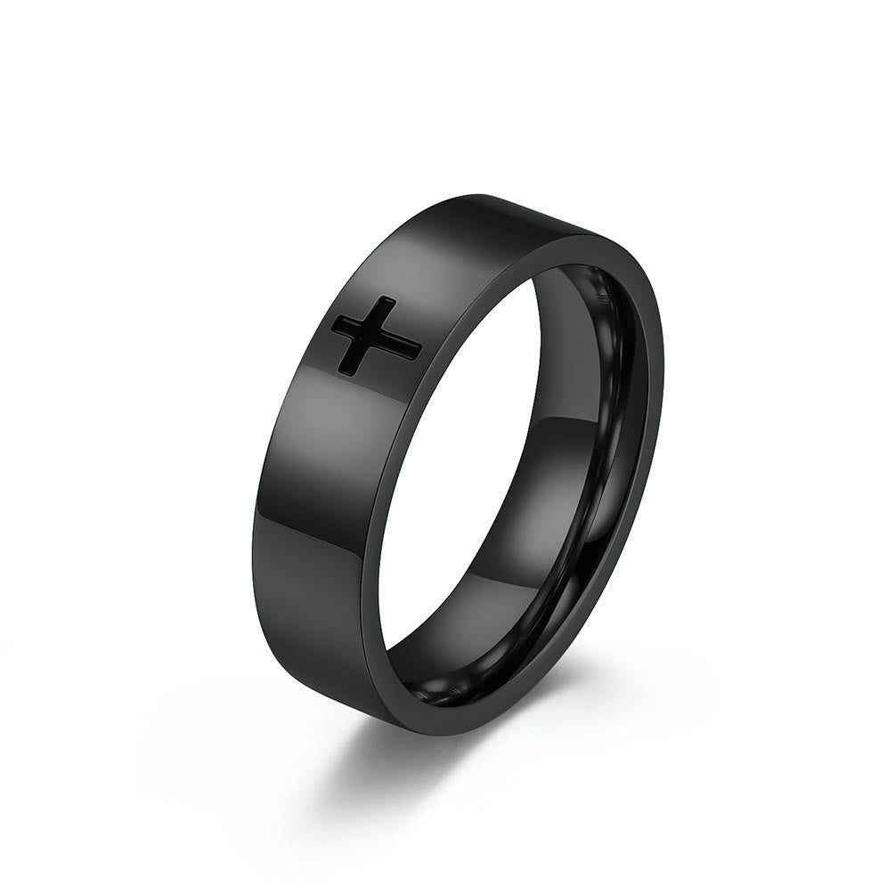 Anillos de Cruz Minimalista en Dos Colores: Moda Inspirada en la Fe
