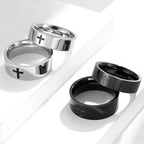 Anillos de Cruz Minimalista en Dos Colores: Moda Inspirada en la Fe