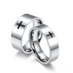 Anillos de Cruz Minimalista en Dos Colores: Moda Inspirada en la Fe
