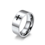 Anillos de Cruz Minimalista en Dos Colores: Moda Inspirada en la Fe