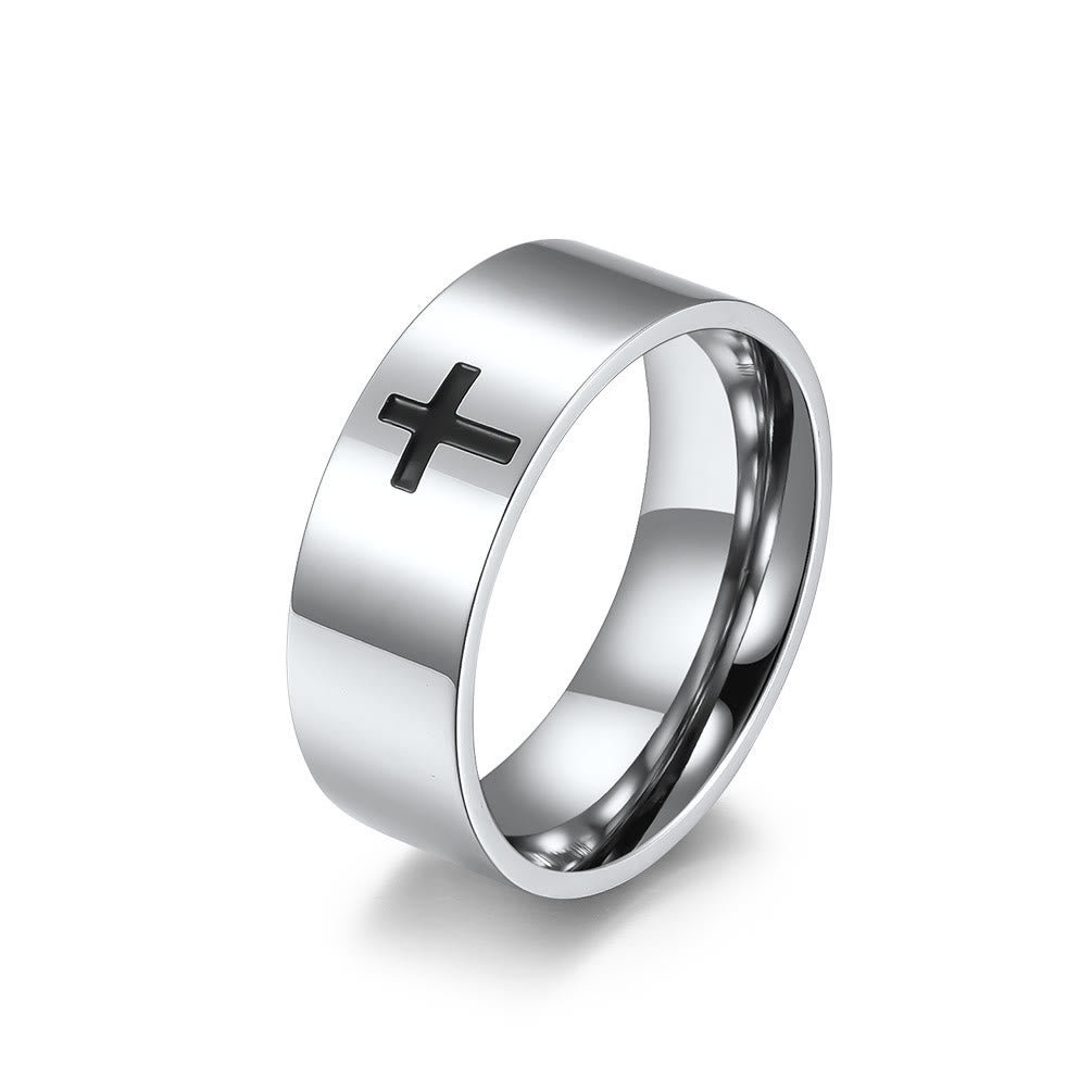 Anillos de Cruz Minimalista en Dos Colores: Moda Inspirada en la Fe