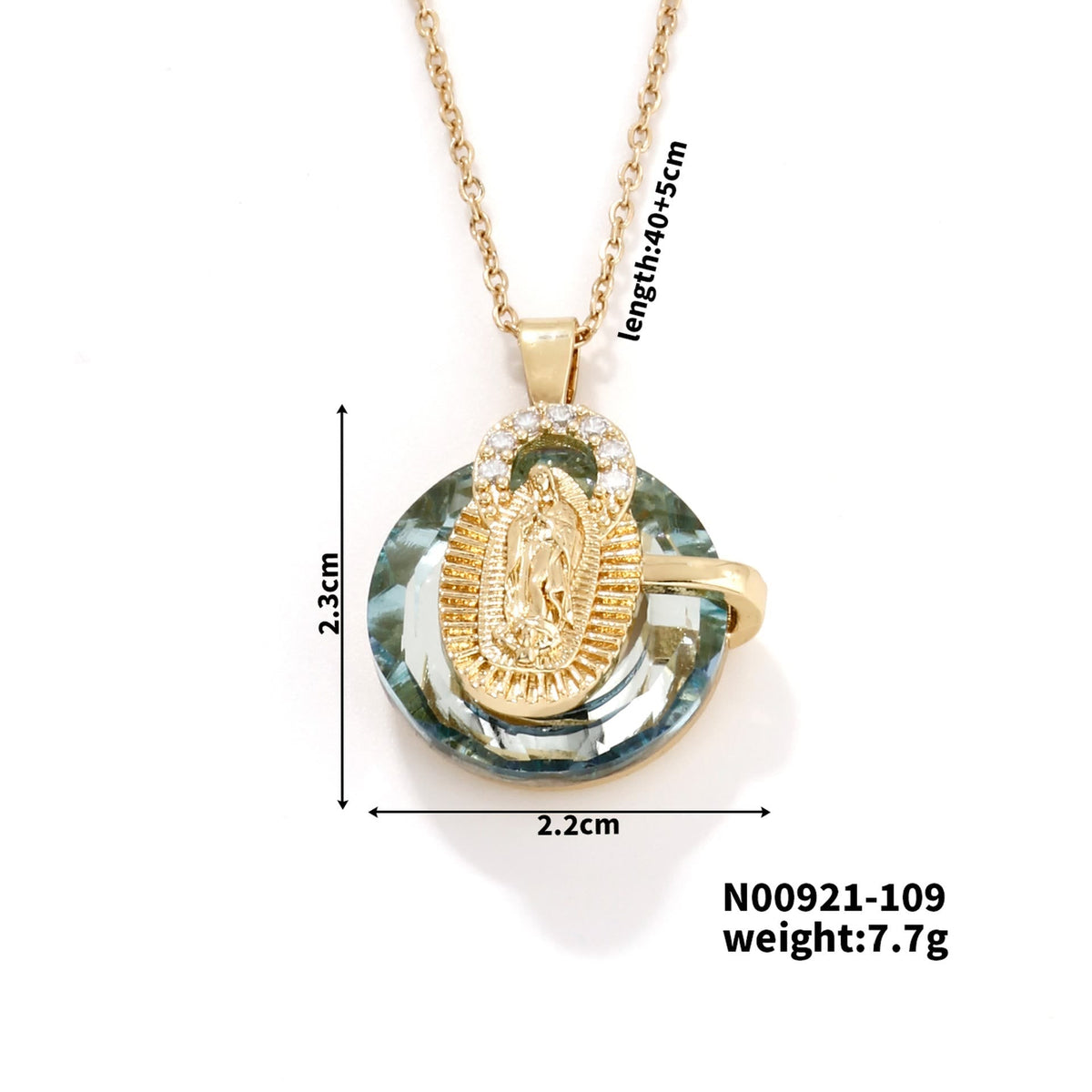 Multicolored Our Lady Crystal Necklaces