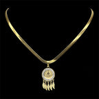 Collar con Dije de Ícono de Santo: Joyería Artística con Detalles de Circonia