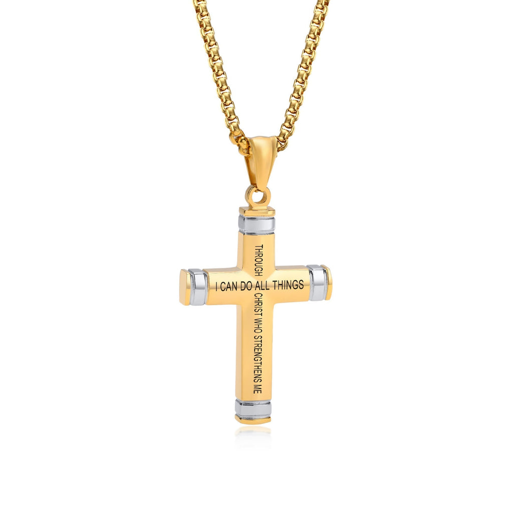 Collar de Cruz Multicolor con Escritura: Fe Personalizada para Llevar