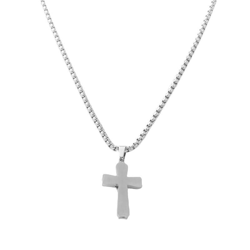 Collar Crucifijo de Metal en Dos Tonos con Figura de Jesús: Fusión de Fe y Arte