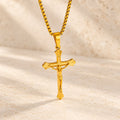Tri-Color Jesus Crucifix Necklace