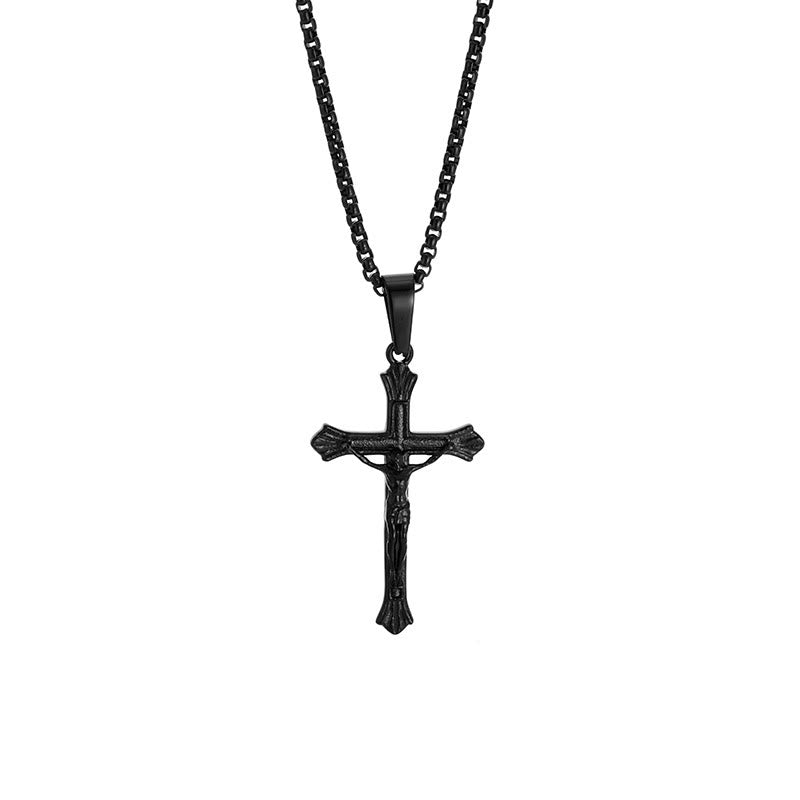 Collar Crucifijo de Jesús Tricolor: Fusión de Fe y Estilo