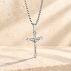 Tri-Color Jesus Crucifix Necklace