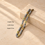 Tri-Color Cross-Embedded Chain Necklace & Bracelet
