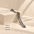 Tri-Color Cross-Embedded Chain Necklace & Bracelet