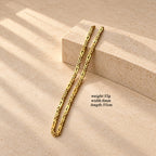 Tri-Color Cross-Embedded Chain Necklace & Bracelet