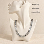 Tri-Color Cross-Embedded Chain Necklace & Bracelet