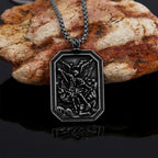 Collar de Acero Inoxidable con Dije de Protección de San Miguel Arcángel Estilo Clásico
