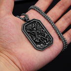 Collar de Acero Inoxidable con Dije de Protección de San Miguel Arcángel Estilo Clásico