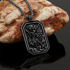 Collar de Acero Inoxidable con Dije de Protección de San Miguel Arcángel Estilo Clásico