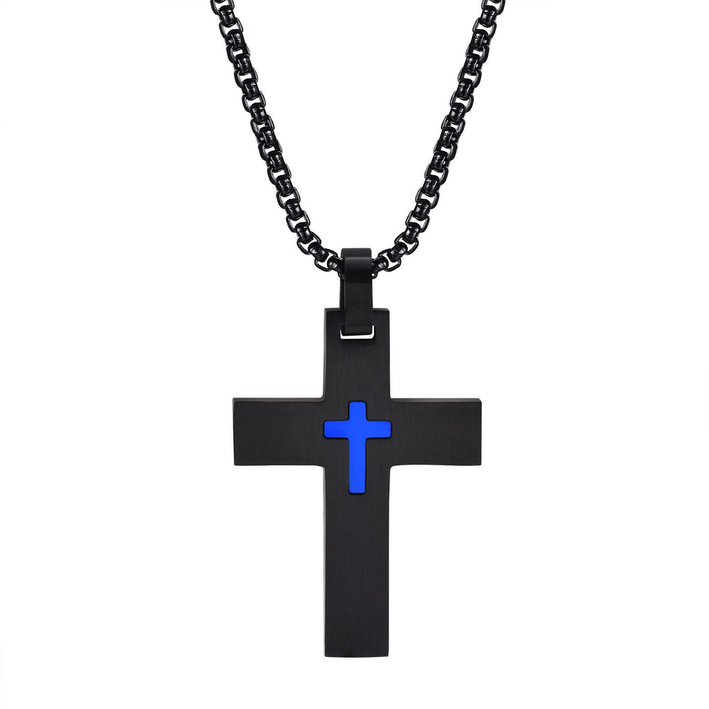 Collar de Cruz de Acero Inoxidable en Dos Tonos: La Fe se Encuentra con el Estilo