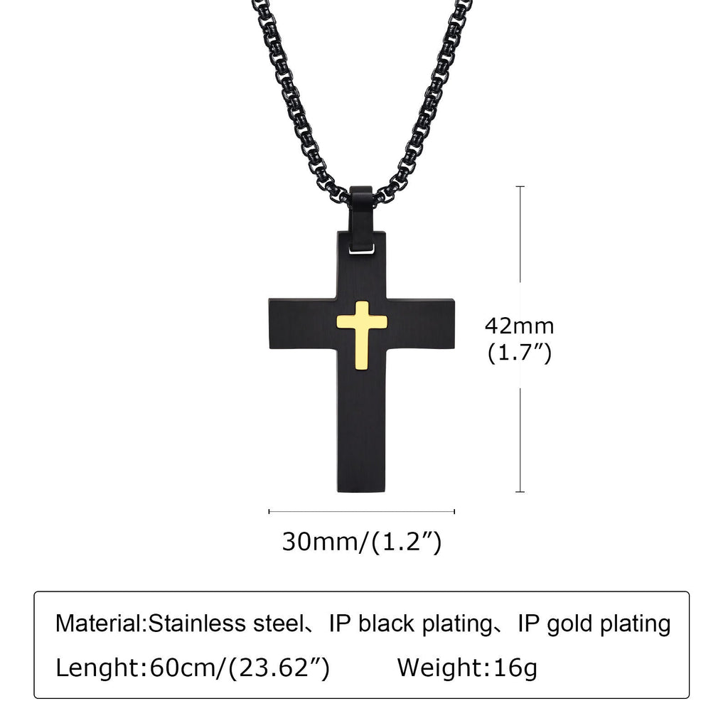 Collar de Cruz de Acero Inoxidable en Dos Tonos: La Fe se Encuentra con el Estilo