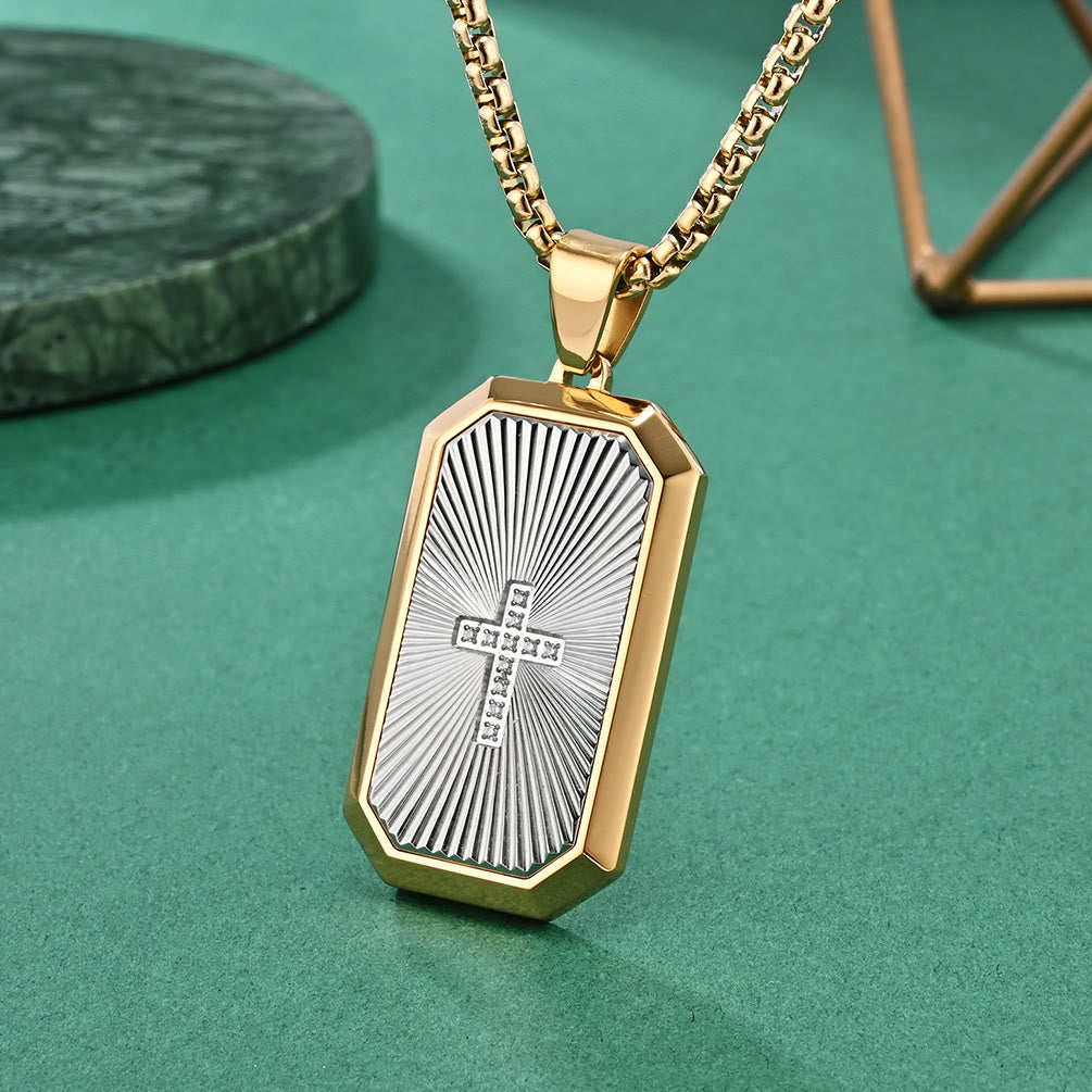 Collar Elegante de Cruz en Dos Tonos: Cuatro Diseños Inspirados en la Fe