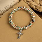 Pulsera de Fe Eterna con Cuentas Artesanales de Cloisonné: Testimonio de la Presencia de Cristo