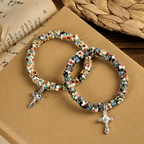 Pulsera de Fe Eterna con Cuentas Artesanales de Cloisonné: Testimonio de la Presencia de Cristo