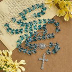 Pulsera de Oración Mariposa Azul Brillante "Alas de Devoción", Rosario Animal