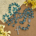Pulsera de Oración Mariposa Azul Brillante "Alas de Devoción", Rosario Animal