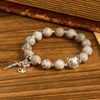 Rosario de Oración Gato Atigrado Gris: Pulsera por los Gatos Callejeros, Rosario Animal