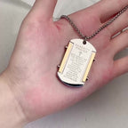 Collar de Acero Inoxidable Tricolor con Cruz de la Oración de la Serenidad: Devoción Eterna