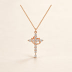 Modern Crowned in Faith Cross Necklace, Earrings