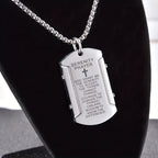 Collar de Acero Inoxidable Tricolor con Cruz de la Oración de la Serenidad: Devoción Eterna