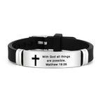Pulsera de Cruz Motivacional con Versículos Bíblicos en Varios Estilos