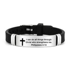 Pulsera de Cruz Motivacional con Versículos Bíblicos en Varios Estilos