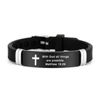 Pulsera de Cruz Motivacional con Versículos Bíblicos en Varios Estilos