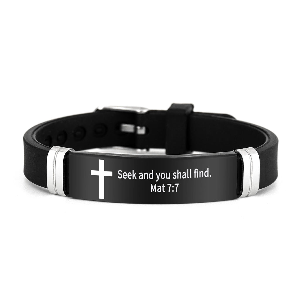 Pulsera de Cruz Motivacional con Versículos Bíblicos en Varios Estilos