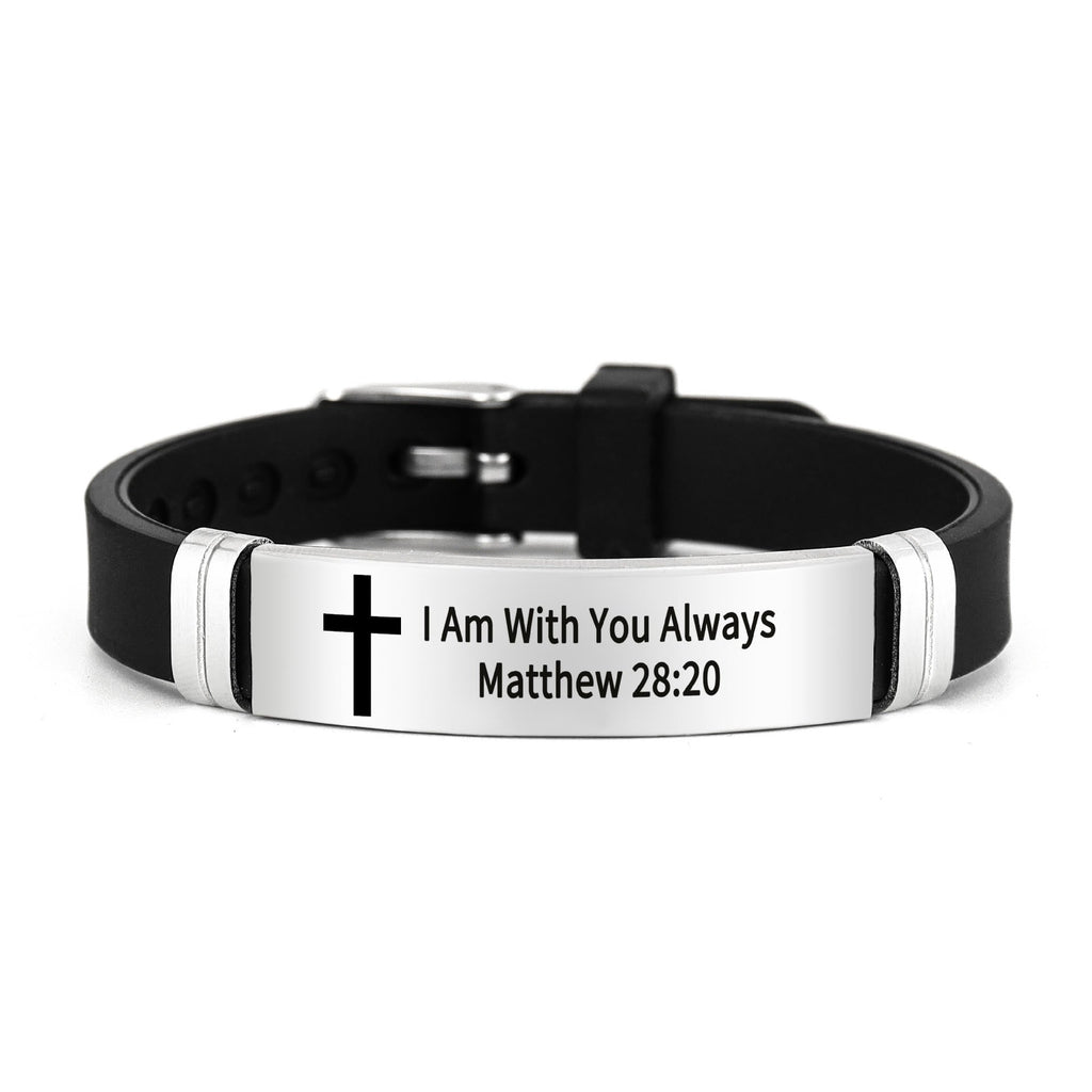 Pulsera de Cruz Motivacional con Versículos Bíblicos en Varios Estilos