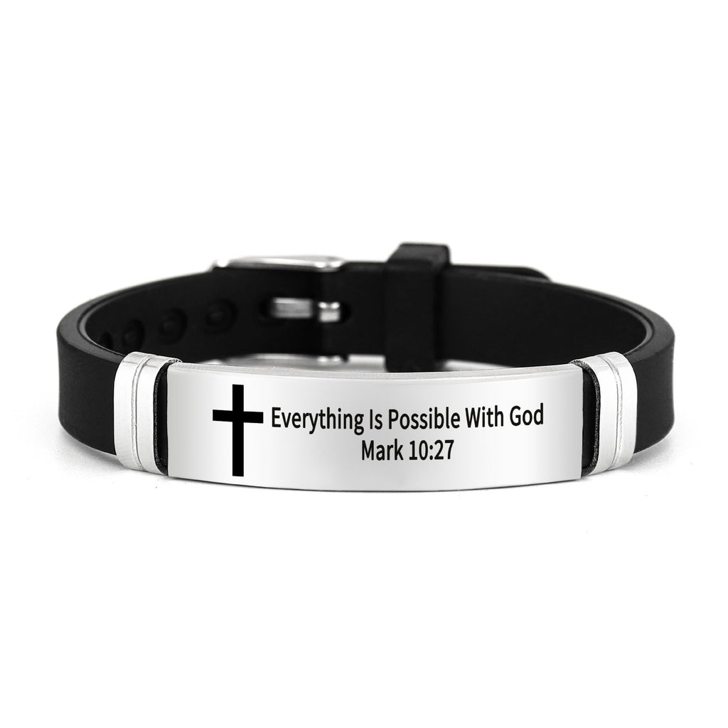 Pulsera de Cruz Motivacional con Versículos Bíblicos en Varios Estilos