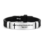 Pulsera de Cruz Motivacional con Versículos Bíblicos en Varios Estilos
