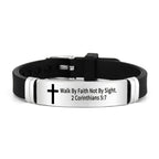 Pulsera de Cruz Motivacional con Versículos Bíblicos en Varios Estilos