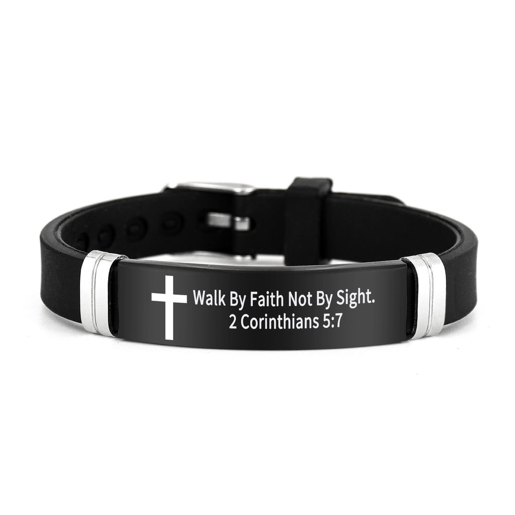 Pulsera de Cruz Motivacional con Versículos Bíblicos en Varios Estilos