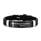 Pulsera de Cruz Motivacional con Versículos Bíblicos en Varios Estilos