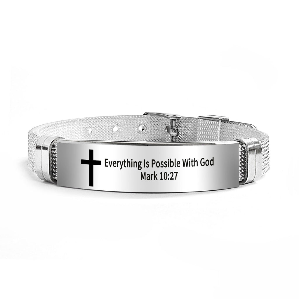 Pulsera de Cruz Motivacional con Versículos Bíblicos en Varios Estilos