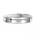 Pulsera de Cruz Motivacional con Versículos Bíblicos en Varios Estilos