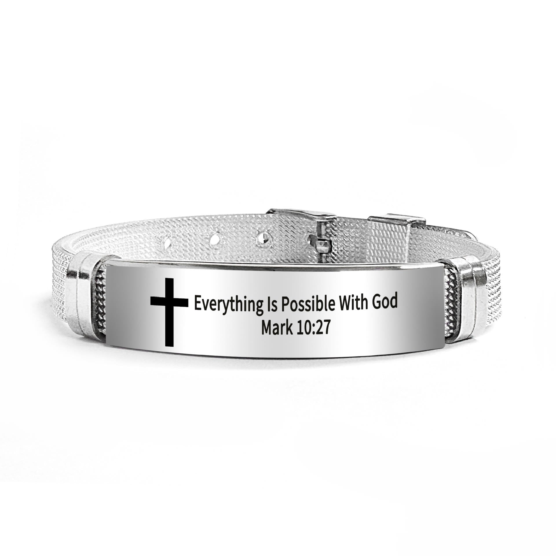 Pulsera de Cruz Motivacional con Versículos Bíblicos en Varios Estilos